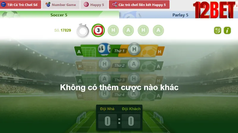 Các kiểu cược trong trò chơi Number Game tại 12Bet